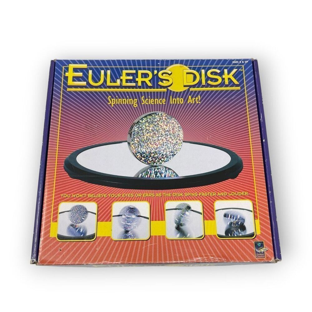Eulers Disk Spinning Science Toy Toysmith Chrome Plate Steel Disk Complete